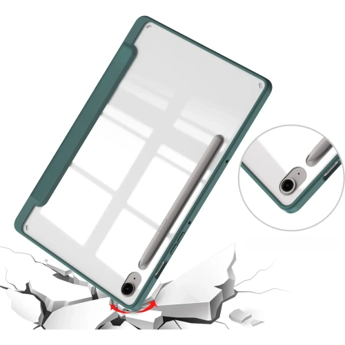 Etui Bizon Case Tab Clear Matt do Samsung Galaxy Tab S9 / S9 FE ciemnozielone