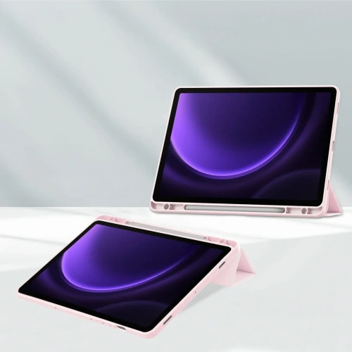 Etui Bizon Case Tab Clear Matt do Samsung Galaxy Tab S9 / S9 FE jasnoróżowe