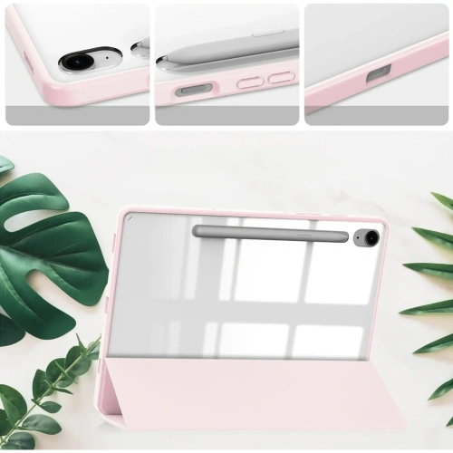Etui Bizon Case Tab Clear Matt do Samsung Galaxy Tab S9 / S9 FE jasnoróżowe