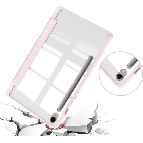 Etui Bizon Case Tab Clear Matt do Samsung Galaxy Tab S9 / S9 FE jasnoróżowe