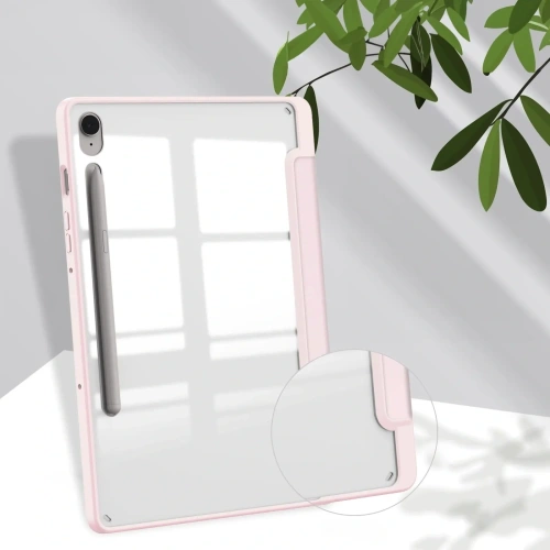 Etui Bizon Case Tab Clear Matt do Samsung Galaxy Tab S9 / S9 FE jasnoróżowe