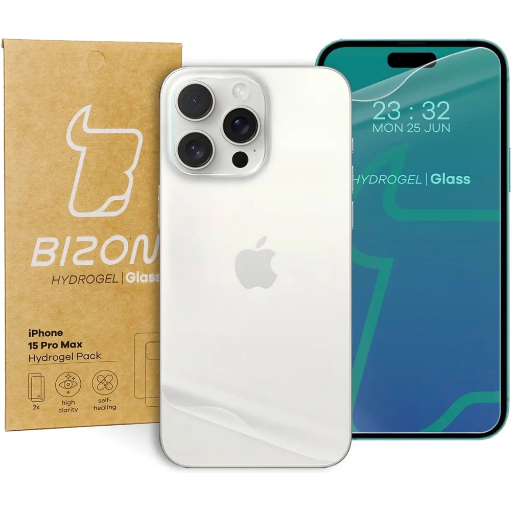 Hurtownia GSM - Bizon Glass Hydrogel Pack für Apple iPhone 15 Pro Max - BIZ3648 - {ean13} - Hurt