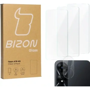 Wholesale BIZON Clear 3x screen glass + camera glass Oppo A78 4G - BIZ3649 - {ean13} - Hurt