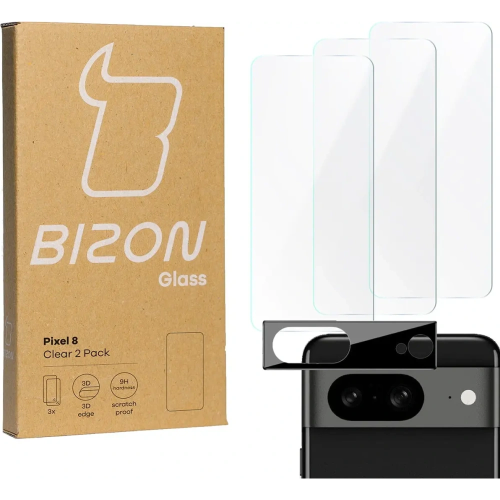 Hurtownia GSM - BIZON Clear 3x kijelző üveg + kamera üveg Pixel 8 - BIZ3651 - {ean13} - Hurt