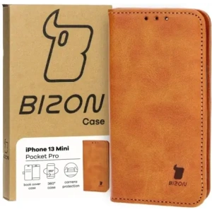 Etui z klapką Bizon Case Pocket Pro do Apple iPhone 13 Mini brązowe