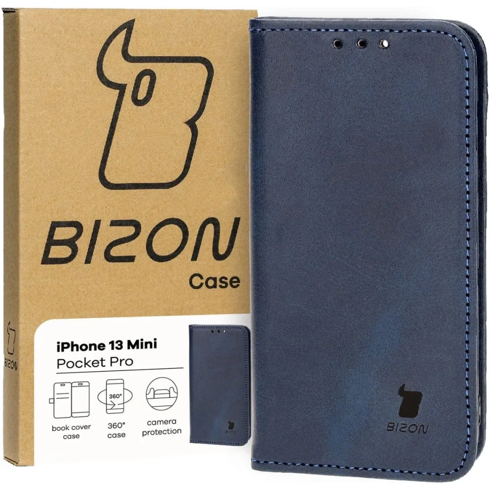 Hurtownia GSM - Etui z klapką Bizon Case Pocket Pro do Apple iPhone 13 Mini modré - BIZ3653 - {ean13} - Hurt