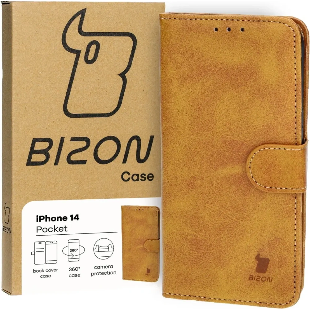 Wholesale Bizon Case Pocket Apple iPhone 14 brown - BIZ3658 - {ean13} - Hurt