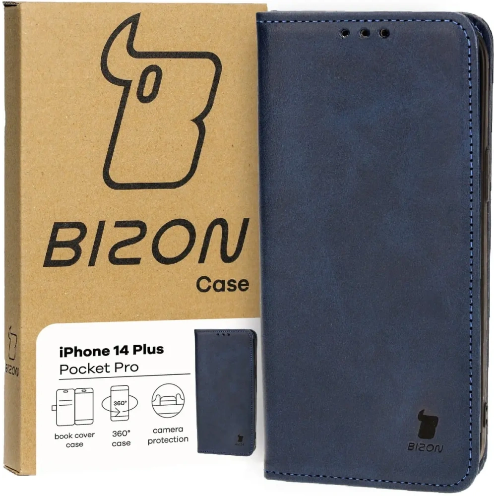 Hurtownia GSM - Etui z klapką Bizon Case Pocket Pro do Apple iPhone 14 Plus tmavě modré - BIZ3659 - {ean13} - Hurt