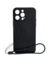 Silikonové pouzdro s magnetickým kroužkem Bizon Case Silicone Magnetic pro Apple iPhone 14 Pro Max černé