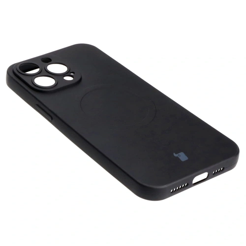 Etui silikonowe z pierścieniem magnetycznym Bizon Case Silicone Magnetic do Apple iPhone 14 Pro Max czarne