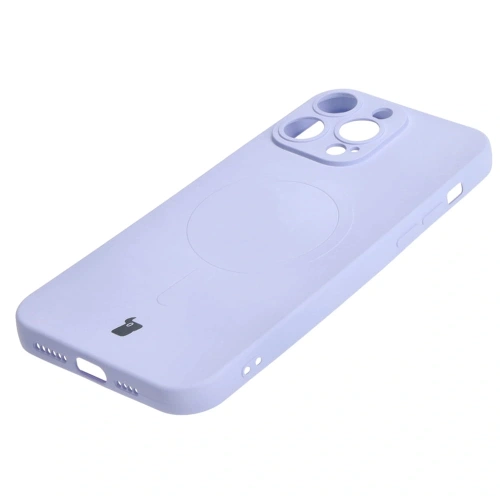 Etui silikonowe z pierścieniem magnetycznym Bizon Case Silicone Magnetic do Apple iPhone 14 Pro Max jasnofioletowe