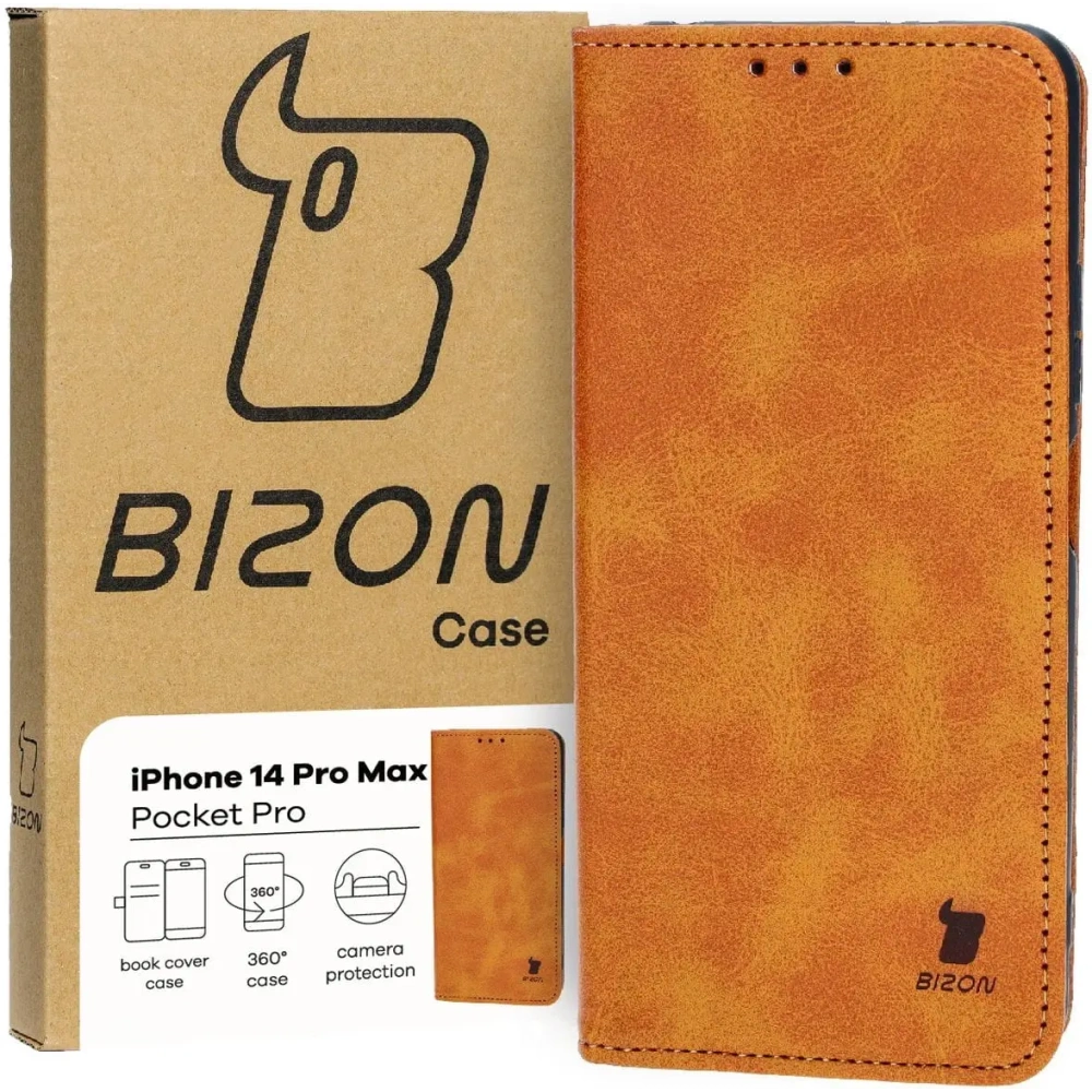Hurtownia GSM - Etui z klapką Bizon Case Pocket Pro do Apple iPhone 14 Pro Max hnědé - BIZ3666 - {ean13} - Hurt