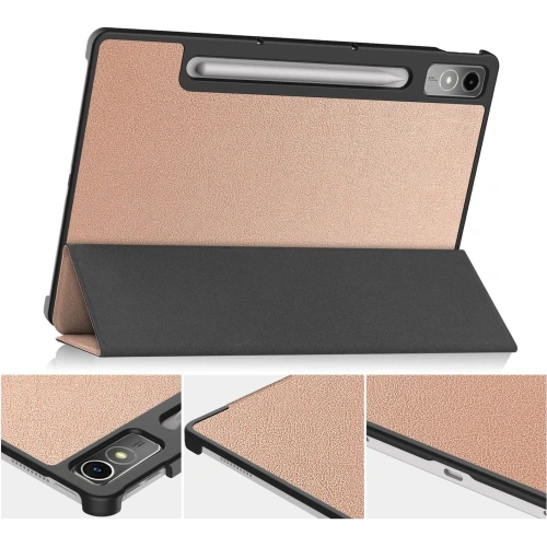 Etui Bizon Case Tab Croc do Lenovo Tab P12 12.7 TB 370 różowozłote