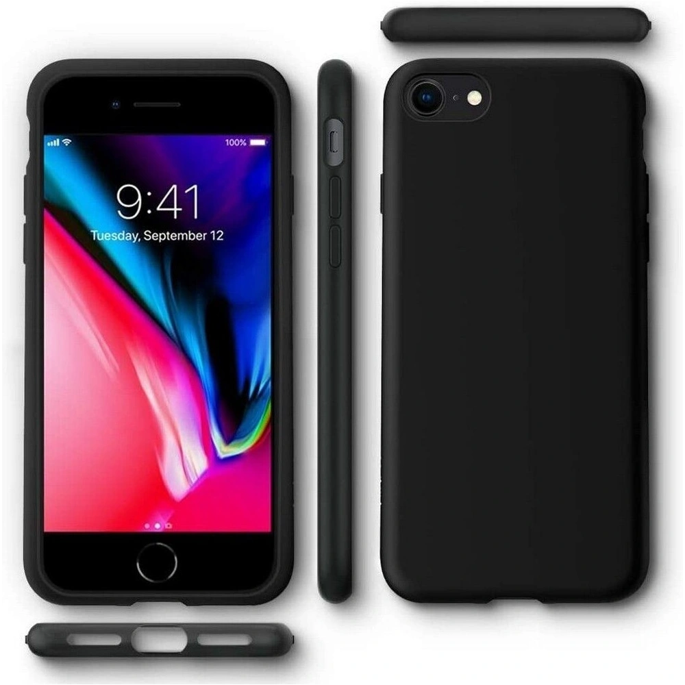 Hurtownia GSM - Etui Spigen Liquid Crystal Apple iPhone SE 2022/SE 2020/8/7 Matte Black - SPN1057BLK - {ean13} - Hurt