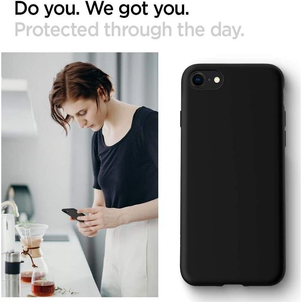 Hurtownia GSM - Etui Spigen Liquid Crystal Apple iPhone SE 2022/SE 2020/8/7 Matte Black - SPN1057BLK - {ean13} - Hurt