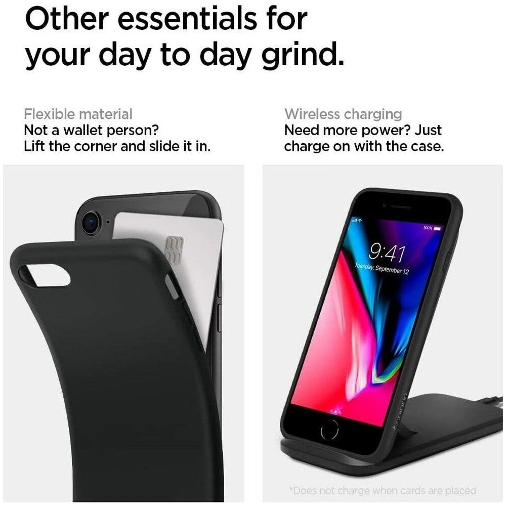 Hurtownia GSM - Etui Spigen Liquid Crystal Apple iPhone SE 2022/SE 2020/8/7 Matte Black - SPN1057BLK - {ean13} - Hurt