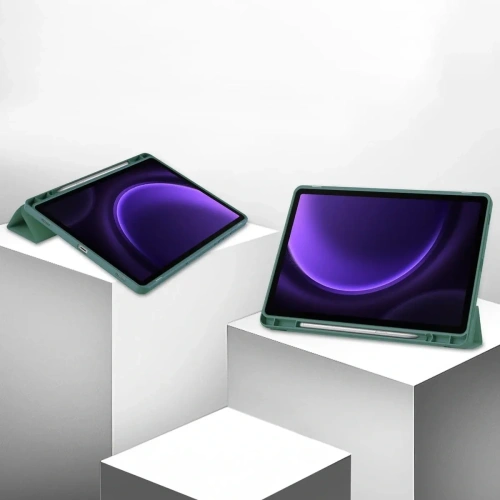 Etui Bizon Case Tab Lizard do Samsung Galaxy Tab S9 / S9 FE ciemnozielone