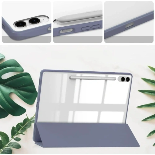 Etui Bizon Case Tab Clear Matt do Samsung Galaxy Tab S9 FE Plus lawendowe