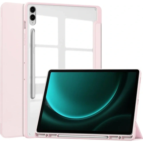 Etui Bizon Case Tab Clear Matt do Samsung Galaxy Tab S9 FE Plus jasnoróżowe