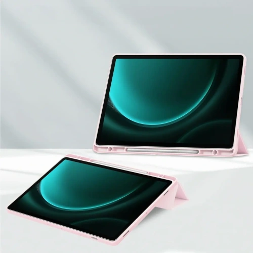 Etui Bizon Case Tab Clear Matt do Samsung Galaxy Tab S9 FE Plus jasnoróżowe