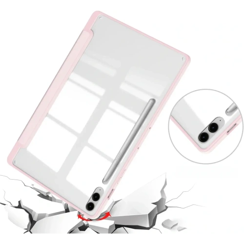 Etui Bizon Case Tab Clear Matt do Samsung Galaxy Tab S9 FE Plus jasnoróżowe