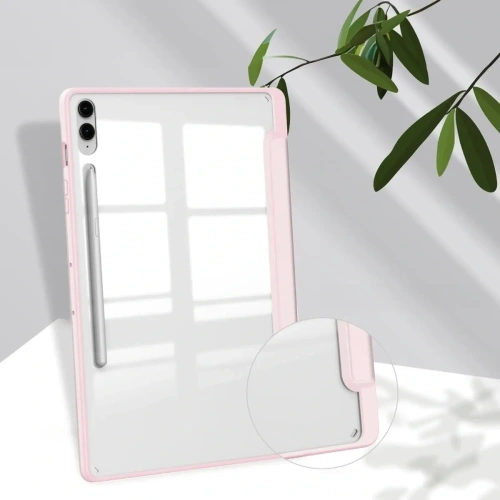 Etui Bizon Case Tab Clear Matt do Samsung Galaxy Tab S9 FE Plus jasnoróżowe