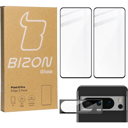 2x Szkło na ekran + szkło na aparat BIZON Edge do Pixel 8 Pro