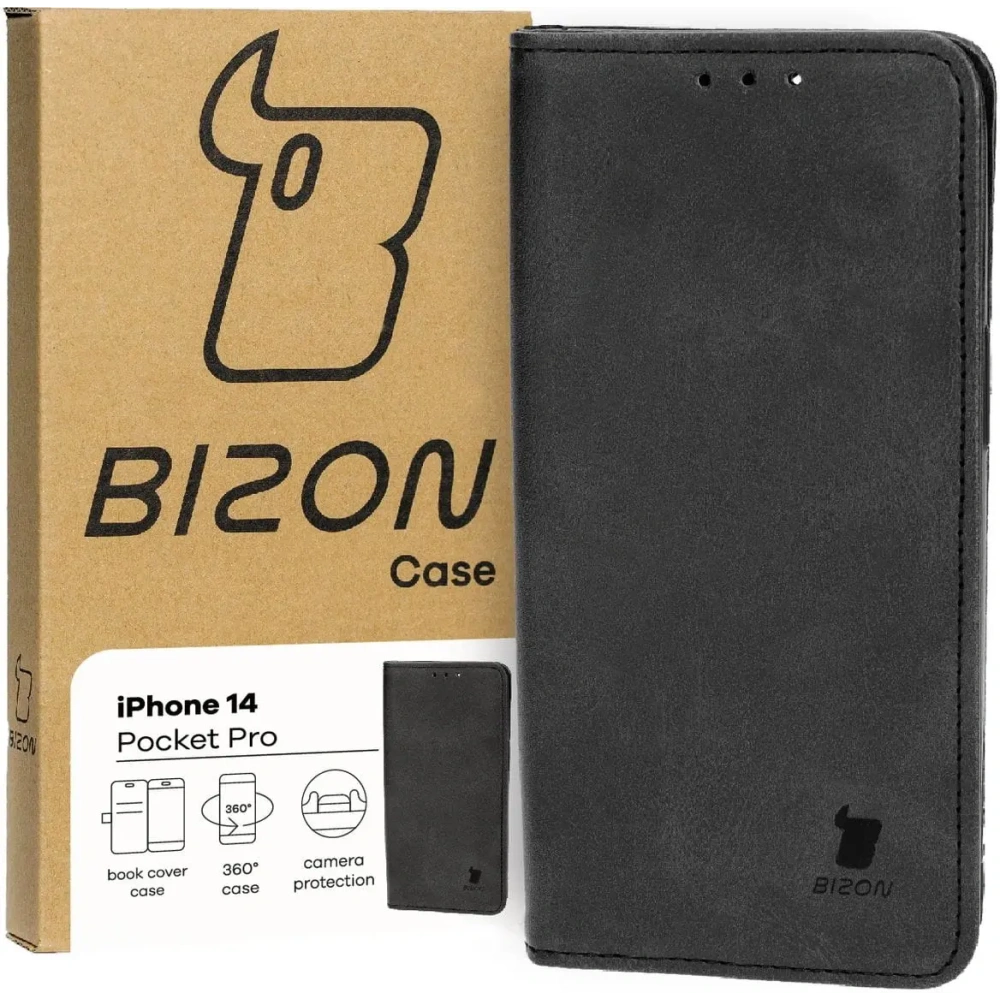 Hurtownia GSM - Bizon Case Pocket Pro Apple iPhone 14 negru - BIZ3716 - {ean13} - Hurt