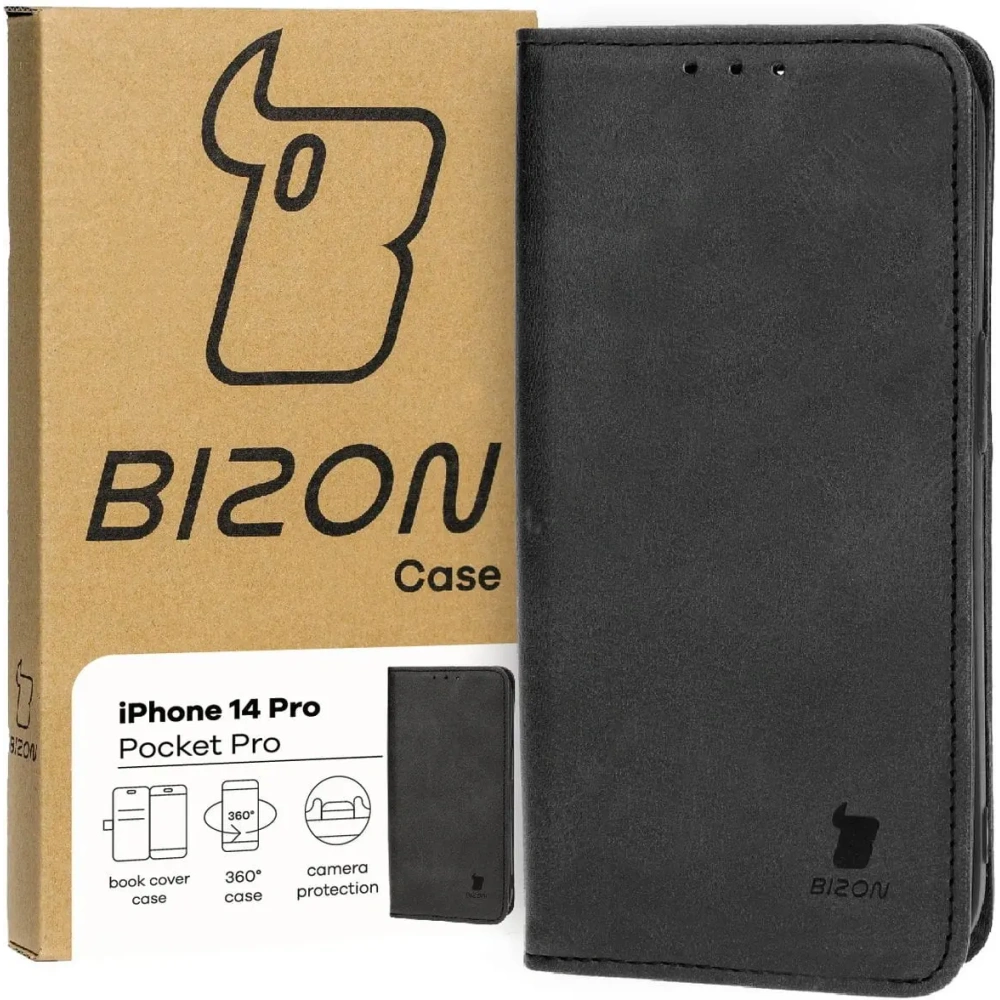 Hurtownia GSM - Etui z klapką Bizon Case Pocket Pro do Apple iPhone 14 Pro czarne - BIZ3719 - {ean13} - Hurt