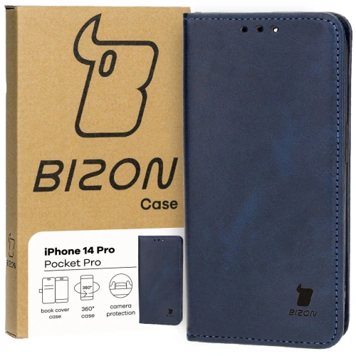Etui z klapką Bizon Case Pocket Pro do Apple iPhone 14 Pro granatowe