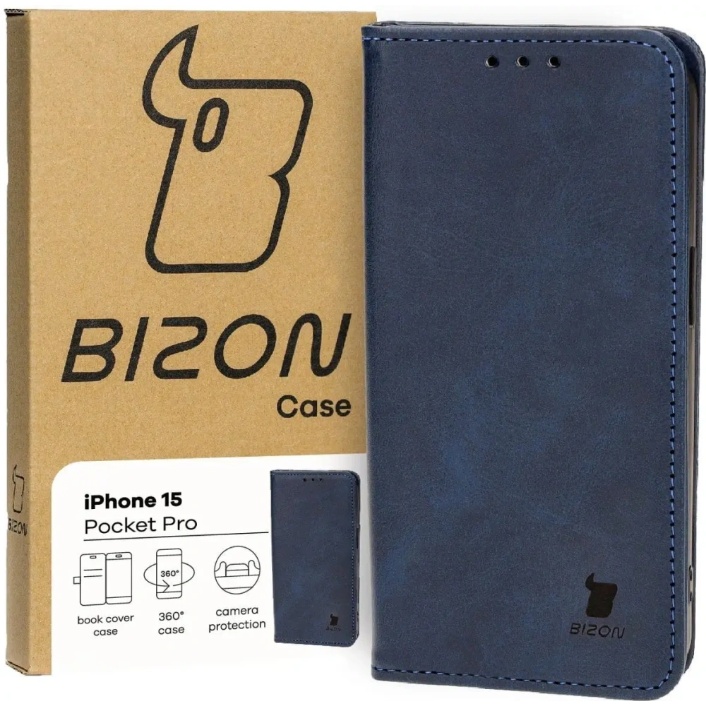 Hurtownia GSM - Bizon Case Pocket Pro Apple iPhone 15 albastru marin - BIZ3723 - {ean13} - Hurt
