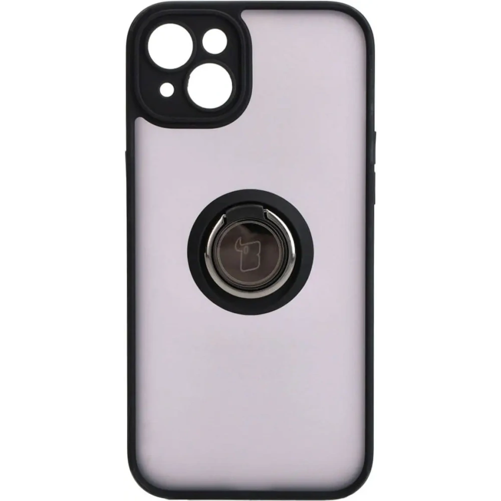 Hurtownia GSM - Etui s úchytem na prst Bizon Case Hybrid Ring pro Apple iPhone 15 Plus kouřové s černým rámečkem - BIZ3724 - {ean13} - Hurt