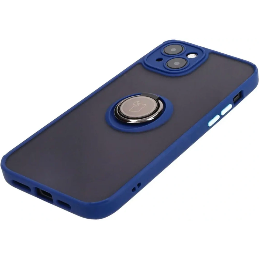 Hurtownia GSM - Bizon Case Hybrid Ring Apple iPhone 15 Plus fumuriu cu un cadru bleu închis - BIZ3725 - {ean13} - Hurt