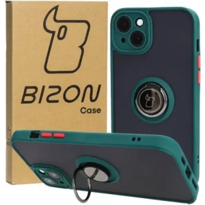 Hurtownia GSM - Bizon Case Hybrid Ring Apple iPhone 15 Plus fumuriu cu un cadru verde închis - BIZ3726 - {ean13} - Hurt