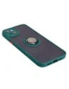 Hurtownia GSM - Etui s úchytem na prst Bizon Case Hybrid Ring pro Apple iPhone 15 Plus kouřové s tmavě zeleným rámem - BIZ3726 - {ean13} - Hurt