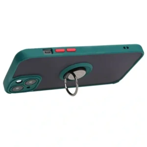 Hurtownia GSM - Bizon Case Hybrid Ring Apple iPhone 15 Plus fumuriu cu un cadru verde închis - BIZ3726 - {ean13} - Hurt