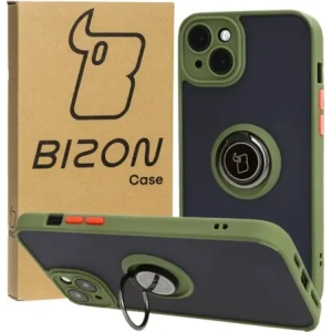 Hurtownia GSM - Bizon Case Hybrid Ring Apple iPhone 15 Plus fumuriu cu un cadru verde - BIZ3727 - {ean13} - Hurt