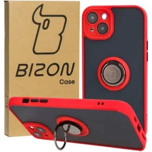 Hurtownia GSM - Bizon Case Hybrid Ring Apple iPhone 15 Plus fumuriu cu un cadru roșu - BIZ3728 - {ean13} - Hurt