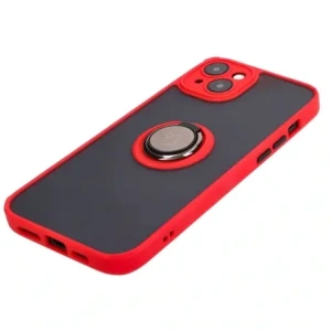 Hurtownia GSM - Bizon Case Hybrid Ring Apple iPhone 15 Plus fumuriu cu un cadru roșu - BIZ3728 - {ean13} - Hurt