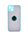 Hurtownia GSM - Etui s úchopem na prst Bizon Case Hybrid Ring pro Apple iPhone 15 Plus kouřové s jasně modrým rámečkem - BIZ3729 - {ean13} - Hurt