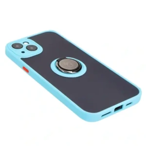 Hurtownia GSM - Bizon Case Hybrid Ring Apple iPhone 15 Plus fumuriu cu un cadru albastru deschis - BIZ3729 - {ean13} - Hurt