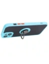 Hurtownia GSM - Etui s úchopem na prst Bizon Case Hybrid Ring pro Apple iPhone 15 Plus kouřové s jasně modrým rámečkem - BIZ3729 - {ean13} - Hurt