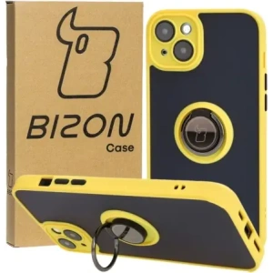Hurtownia GSM - Bizon Case Hybrid Ring Apple iPhone 15 Plus fumuriu cu un cadru galben - BIZ3730 - {ean13} - Hurt