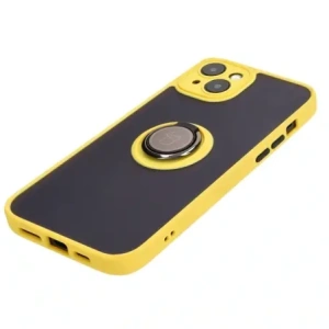 Hurtownia GSM - Bizon Case Hybrid Ring Apple iPhone 15 Plus fumuriu cu un cadru galben - BIZ3730 - {ean13} - Hurt