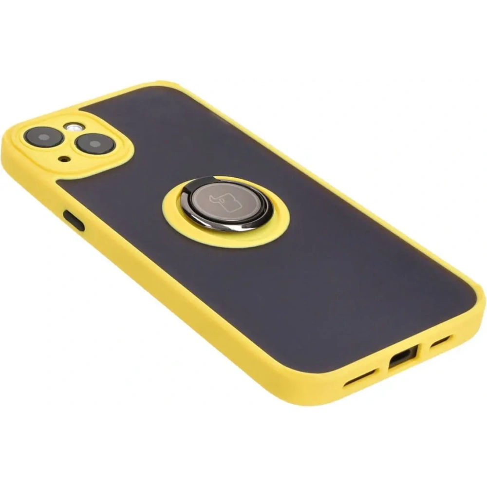 Hurtownia GSM - Bizon Case Hybrid Ring Apple iPhone 15 Plus fumuriu cu un cadru galben - BIZ3730 - {ean13} - Hurt