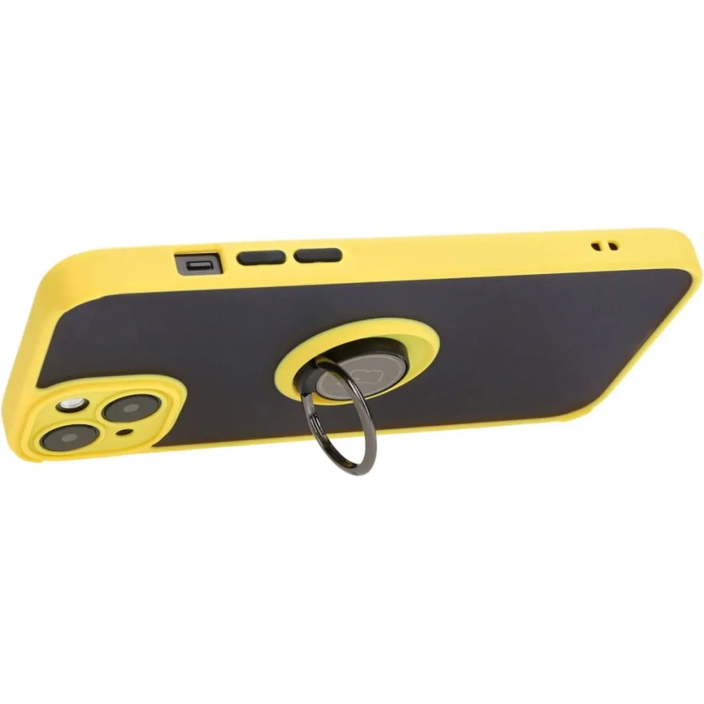 Hurtownia GSM - Bizon Case Hybrid Ring Apple iPhone 15 Plus fumuriu cu un cadru galben - BIZ3730 - {ean13} - Hurt