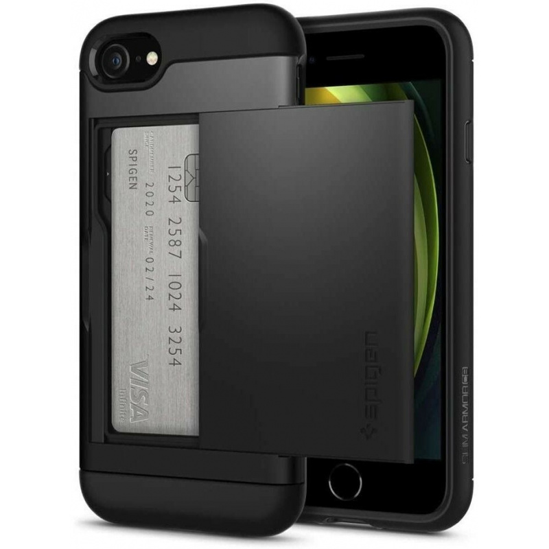 Spigen Distributor - 8809466645716 - SPN1062BLK - Spigen Slim Armor CS Apple iPhone SE 2022/SE 2020/8/7 Black - B2B homescreen