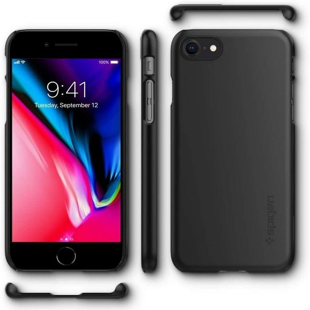 Hurtownia GSM - Etui Spigen Thin Fit Apple iPhone SE 2022/SE 2020/8/7 Black - SPN1063BLK - {ean13} - Hurt