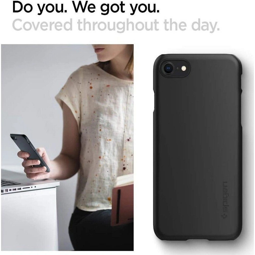 Hurtownia GSM - Etui Spigen Thin Fit Apple iPhone SE 2022/SE 2020/8/7 Black - SPN1063BLK - {ean13} - Hurt
