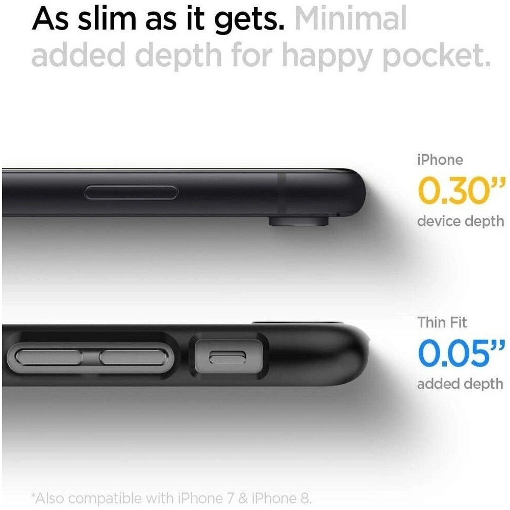 Hurtownia GSM - Etui Spigen Thin Fit Apple iPhone SE 2022/SE 2020/8/7 Black - SPN1063BLK - {ean13} - Hurt